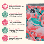 Printed Neckwarmer - Flamingo Paradise mit tropischem Flair und UPF 50+ Schutz, handgefertigt in Deutschland, ideal für Outdoor-Aktivitäten.
