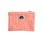 Fleece Zip Bag - Peachy Rose mit flauschigem Stoff, Metallschieber und WESORA-Label, ideal für Kosmetik und Kabel, handgefertigt in Deutschland.