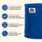 Fleece Neckwarmer - Royal Blue: Handgemachtes Accessoire von WESORA, bleibt beim Sport stabil, outdoor-getestet, One-Size. Ideal für stilvolle Abenteuerliebhaber.