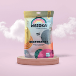 WESORA Fresh Mint Uni Neckwarmer in frischem Mintgrün, gefertigt aus doppellagigem Polar Fleece liegend