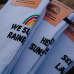 Weiße Tennissocken Bundle, Crew Socken mit Statement Sprüchen