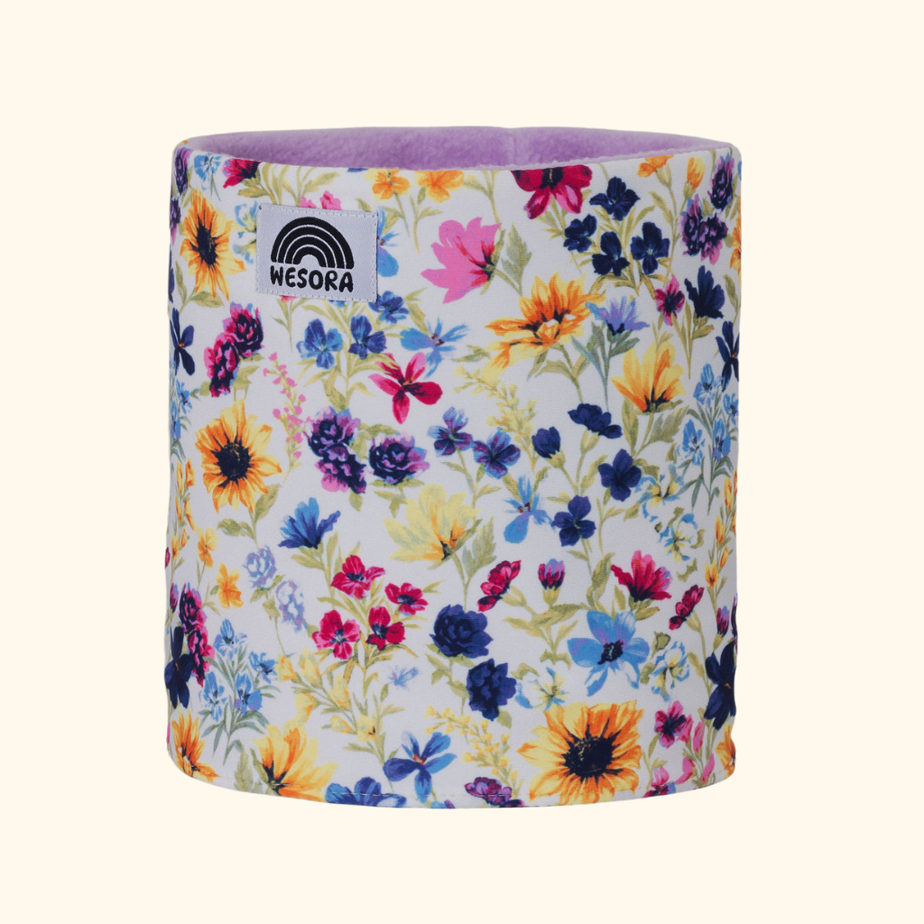 WESORA Flower Garden Printed Neckwarmer mit zartem Blumenmuster gefertigt aus doppellagigem Polar Fleece Produktabbildung